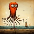 Whimsical Octopus Comics: Surrealistic Cartoons With Eerie Animal Symbolism