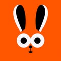 Whimsical Orange Bunny In Minimalist Graphic Style