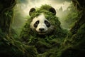 Whimsical Panda bear forest tree illustration. Generate Ai Royalty Free Stock Photo