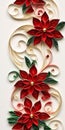 Whimsical Paper Flower Wall: A Stunning Red and Green Masterpiec Royalty Free Stock Photo