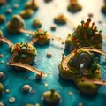 A whimsical pattern featuring miniature floating islands Royalty Free Stock Photo