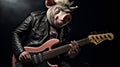 Whimsical Pig Rocker: Photorealistic Portraits And Playful Caricatures