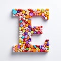 Whimsical Pill Letter T: Detailed Shapes And Vibrant Colors