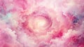 Whimsical pink celestial vortex a dreamlike swirl of clouds and stars. Generative AI Royalty Free Stock Photo