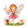 Whimsical pixie paradise, charming clipart of colorful fairies with whimsical wings and pixie paradise