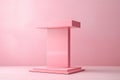 Whimsical Podium pink clouds. Generate Ai