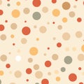 Whimsical Polka Dots Background In Warm Beige Colors