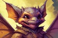 A whimsical portrait of a charming and amusing bat, with expressive features and delicate details, generative ai