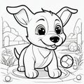Whimsical Puppy Play: 3D Coloring Fun for Young Artists