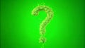 Whimsical Question Mark Particle Bounce: Playful Green Screen Effect AI generated