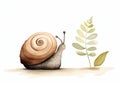 The Whimsical Race: A Snail\'s Journey of Blissful Optimism and F Royalty Free Stock Photo