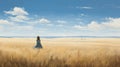 Whimsical Realism: Midwest Grassland In Digital Painting Style