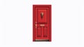 Whimsical Red Front Door With Brass Handle - Cartelcore Design Royalty Free Stock Photo