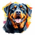 Whimsical Rottweiler Paint By Numbers Kit With Vivid Brushstrokes