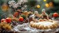 Miniature Bakers Decorating Festive Pastry Royalty Free Stock Photo