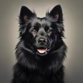 Whimsical Schipperke Dog Portraits: Digital Art With Bold Chromaticity