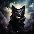 Whimsical Schipperke Dogs: Black And White, Funny Pet Portraits