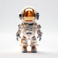 Whimsical Sci-fi Astronaut In Chrome-plated Space Suit