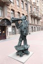 Whimsical sculpture of modern art on the Saint-Petersburg street