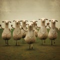 Whimsical Sheep Parade: A Playful Display Of Costumed Characters