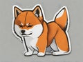 Whimsical Shiba Inu Stickers: Vector Art with White Background