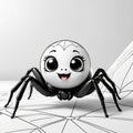 Whimsical Spider Cub Play: 3D Coloring Adventures for Young Artists