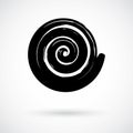 Whimsical spiral symbol hand painted with watercolor Royalty Free Stock Photo