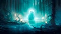 Whimsical Spirit: Kawaii Ghost in the Enchanted Forest