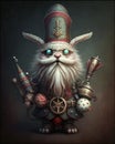 Whimsical Steampunk Santa Claus Easter Bunny Cute Diesel Punk Christmas Generative AI