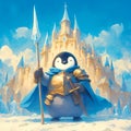 Penguin Knight: A Kingdom\'s Unlikely Protector Royalty Free Stock Photo
