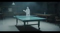 Ghost playing table tennis pingpong