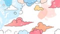 A Whimsical Symphony of Clouds Exploring Abstract Doodle Art Patterns for a Dreamlike Background