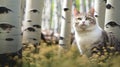 Whimsical Tabby Cat In Terragen-inspired Wilderness