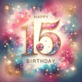 Whimsical 15th Birthday Starry Watercolor Celebration