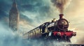 Whimsical TimeTraveling Trains Royalty Free Stock Photo