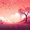 A tree with hearts in the shape of a heart Royalty Free Stock Photo