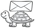Whimsical Turtle Delivering Mail Envelope Illustration for Post Office or Delivery Services Concept Royalty Free Stock Photo
