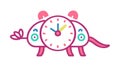 Whimsical Turtle-Shaped Clock with Colorful Patterns, vector design Generative AI Royalty Free Stock Photo