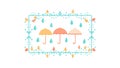 Whimsical Umbrella and Raindrop Frame, Cheerful Weather Border, vector design Generative AI Royalty Free Stock Photo