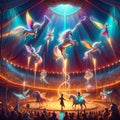 Whimsical Unicorn Extravaganza: Spectacular Circus Delight