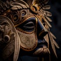 Intricately Carved Wooden Masks: A Beautiful Reflection of Traditional Art and Culture. Generative Ai Keywords language: English