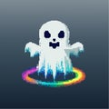 Whimsical Voxel Ghost and Rainbow Royalty Free Stock Photo