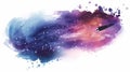 A whimsical watercolor painting of a space rocket soaring across a vibrant, nebula-inspired backdrop, symbolizing space