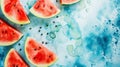 Whimsical Watermelon tistry: Stunning Food Concept with Watercolor Background