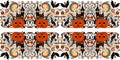 Whimsical weird Halloween pattern symmetrical wallpaper Royalty Free Stock Photo