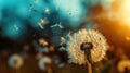 Whimsical Whispers: Dandelion Ballet in Summer Breeze Royalty Free Stock Photo