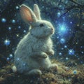 A Whimsical White Bunny