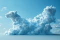 Whimsical White Dog in a Cloud Formation Royalty Free Stock Photo