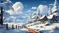 Whimsical winter wonderland. Created with Generative AI