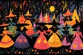 Whimsical Witches: A Vivid Celebration of Magical Camaraderie